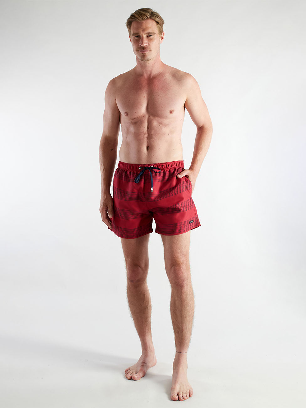 Bugatti Red Striped Swim Shorts