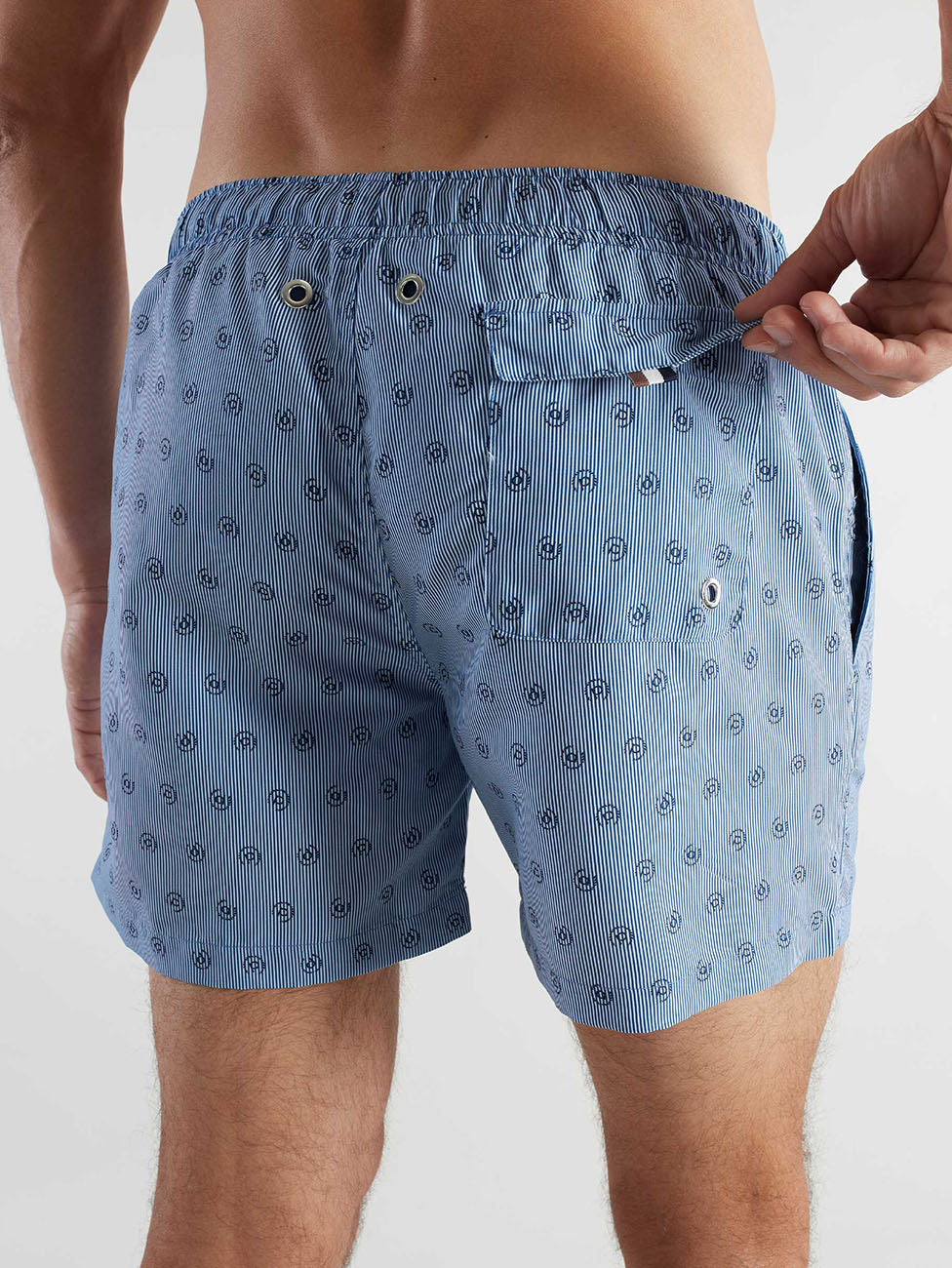 Bugatti Blue Striped Swim Shorts