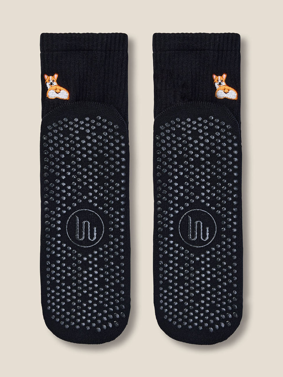 MoveActive Corgi Black Crew Grip Socks
