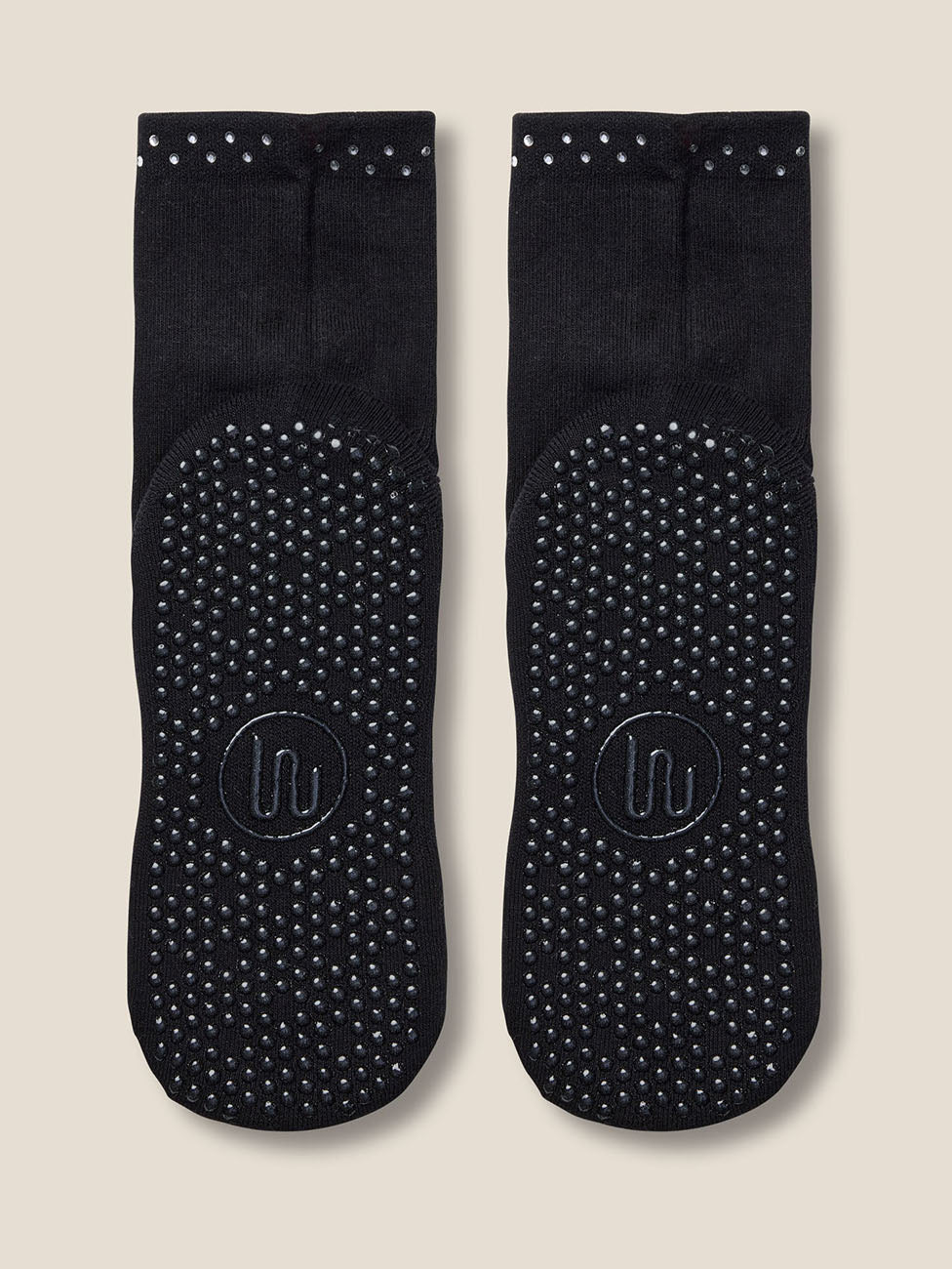MoveActive Grey Cat Black Crew Grip Socks