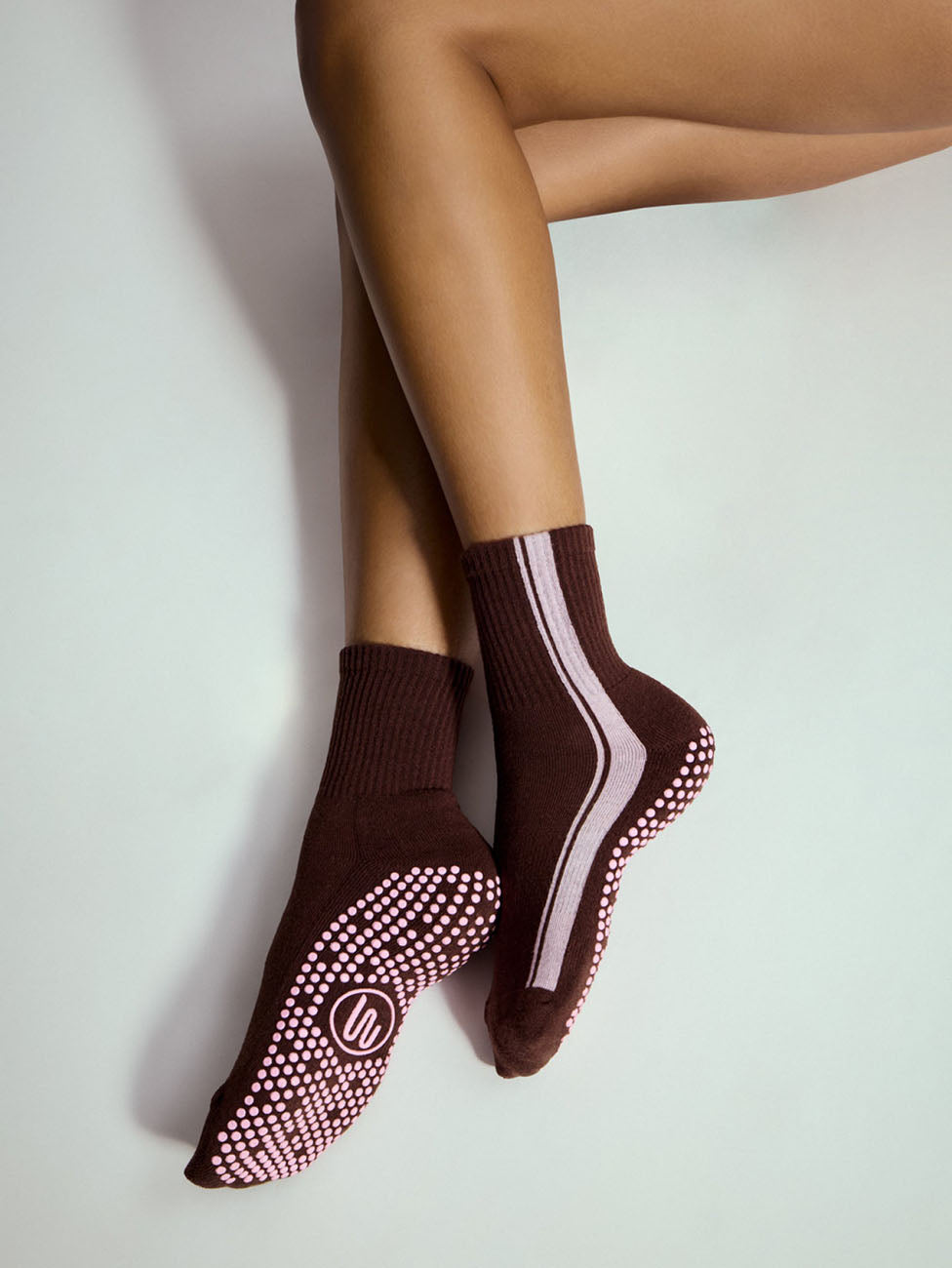 MoveActive Racer Espresso Crew Grip Socks