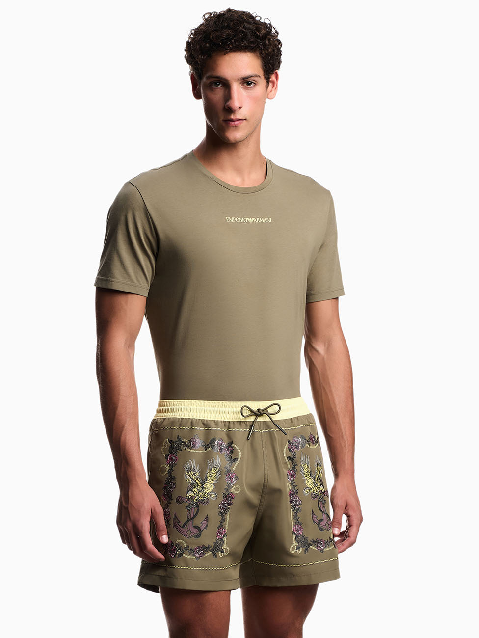 Emporio Armani Cards Print Beach Shorts