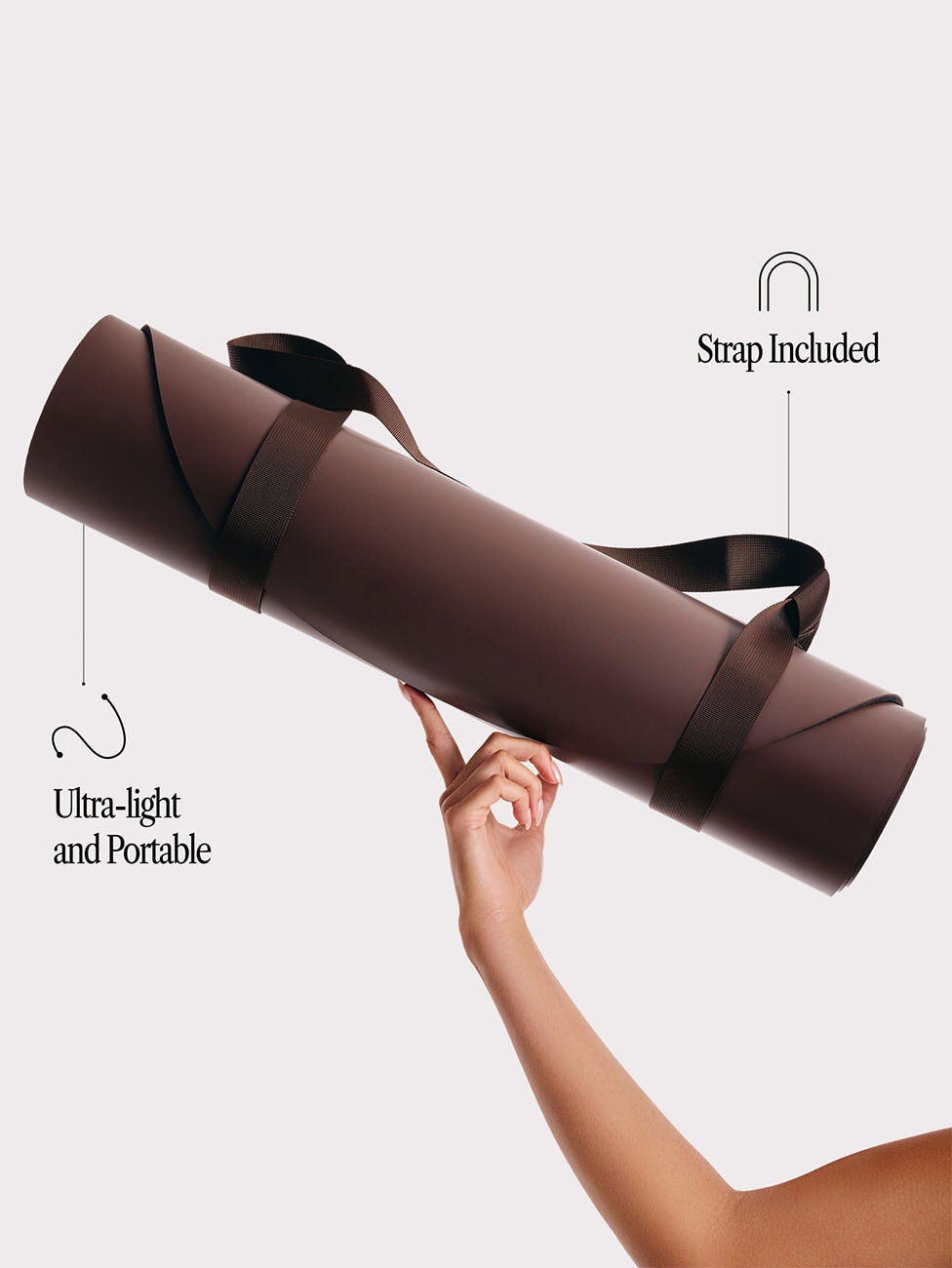 MoveActive Black Lightweight Vegan Leather Curved Studio Mat