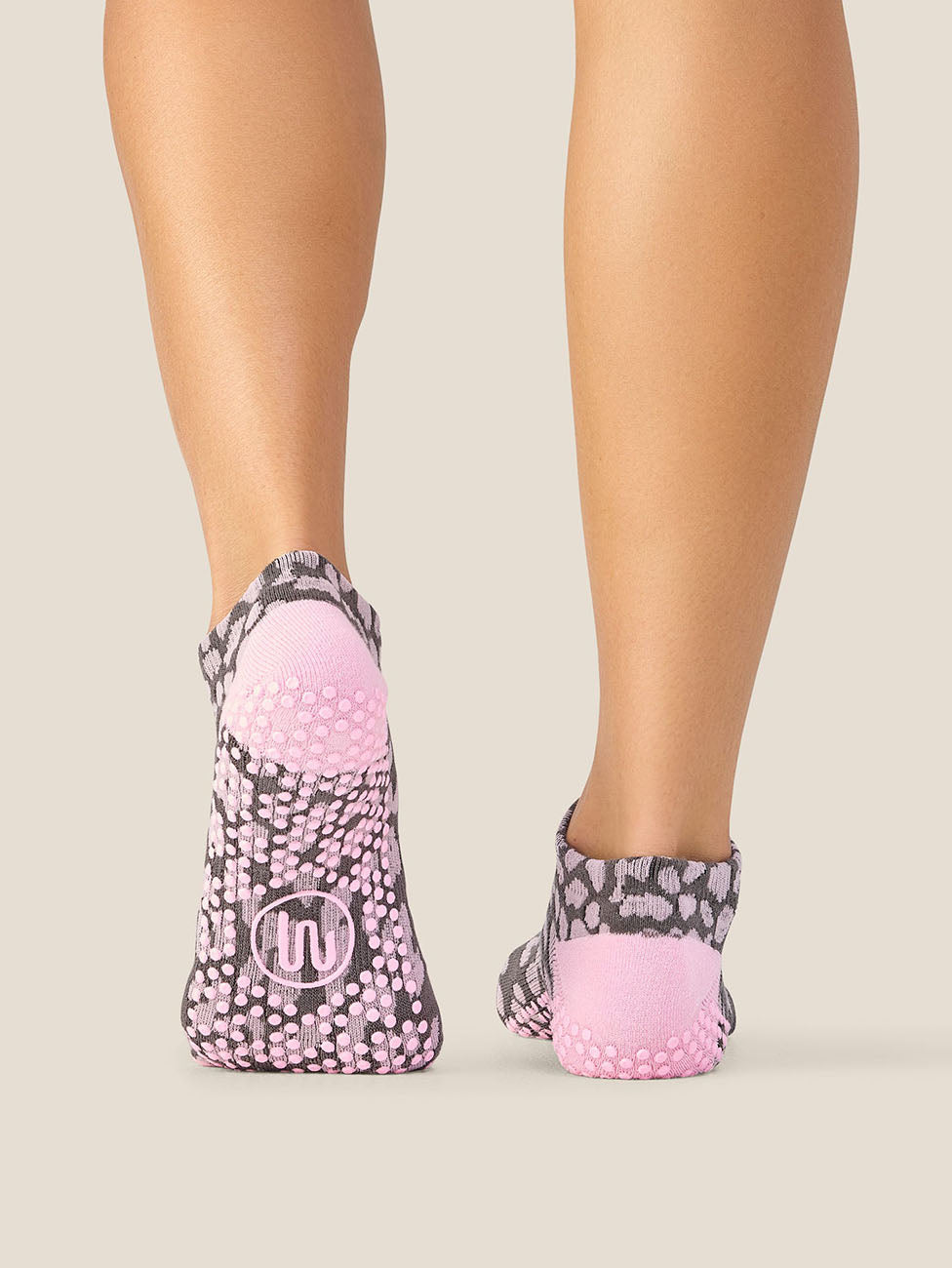 MoveActive Cheetah Pink Low Rise Grip Socks