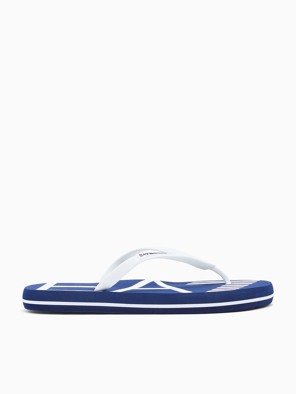 EA7 Medieval Blue Oversize Logo Flip Flops