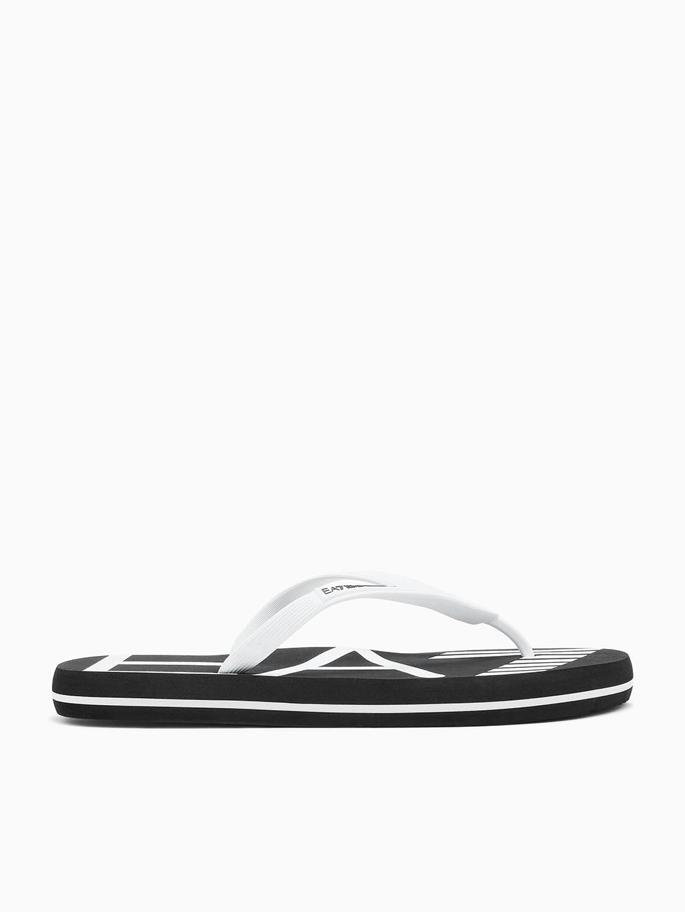 EA7 Black & White Oversize Logo Flip Flops
