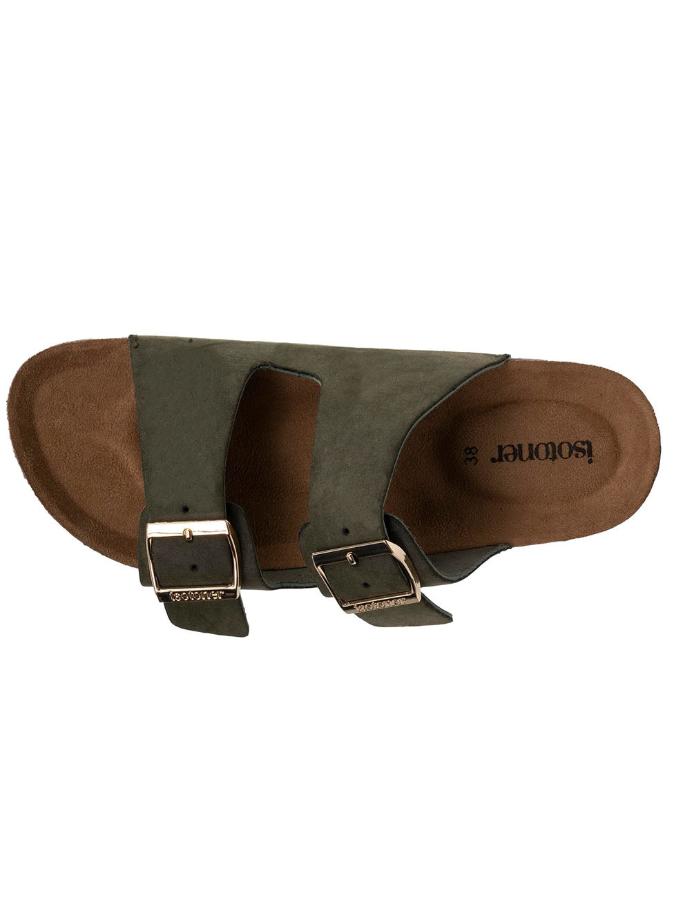 Isotoner Women's Double Strap Black Slippers