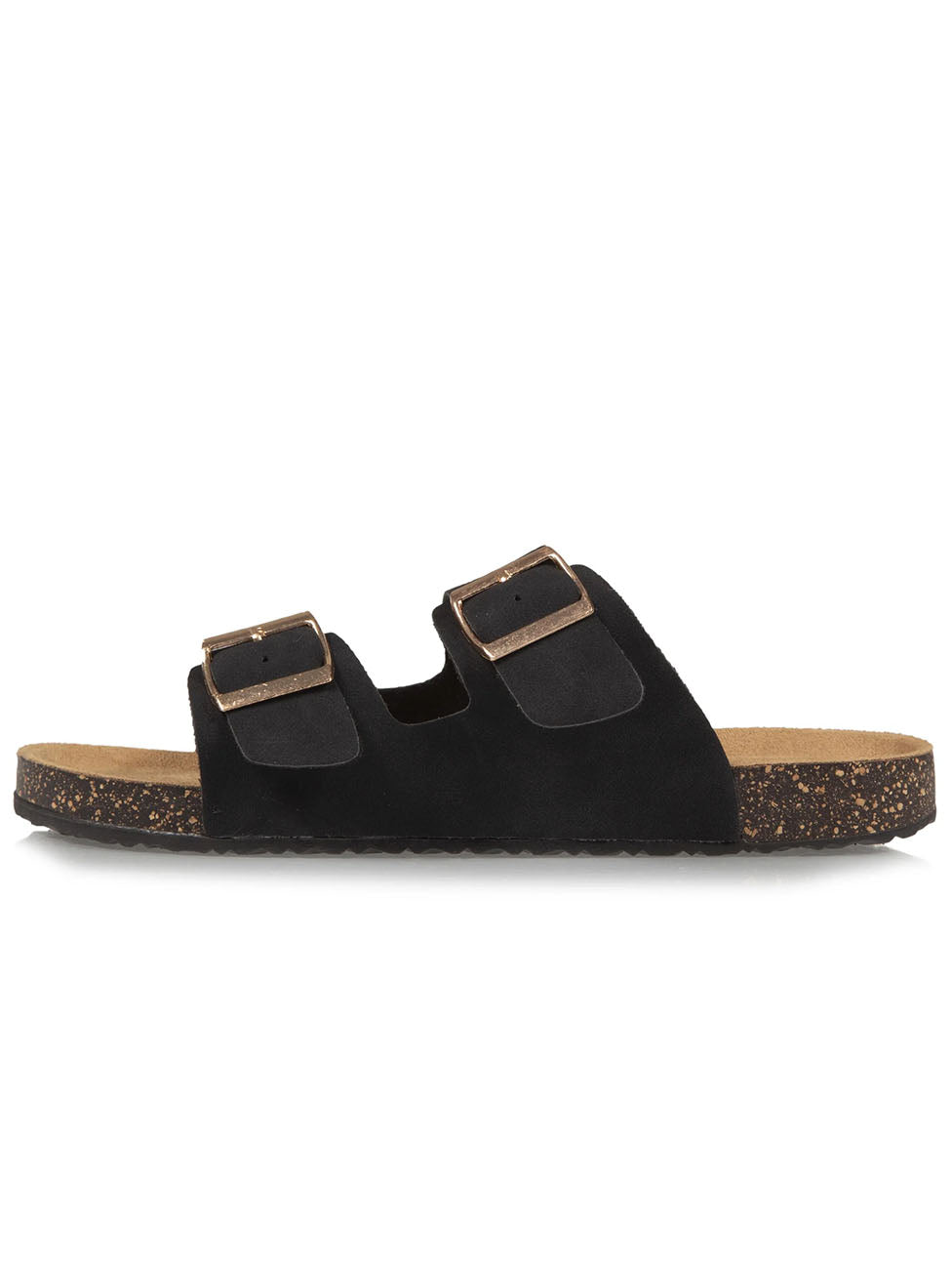 Isotoner Women's Double Strap Black Slippers