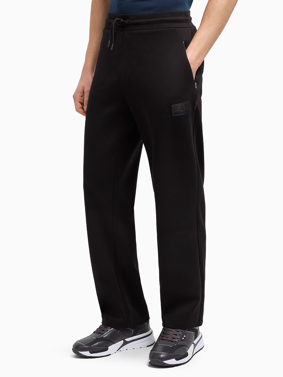 EA7 Lux Identity Cotton-Blend Interlock Trousers