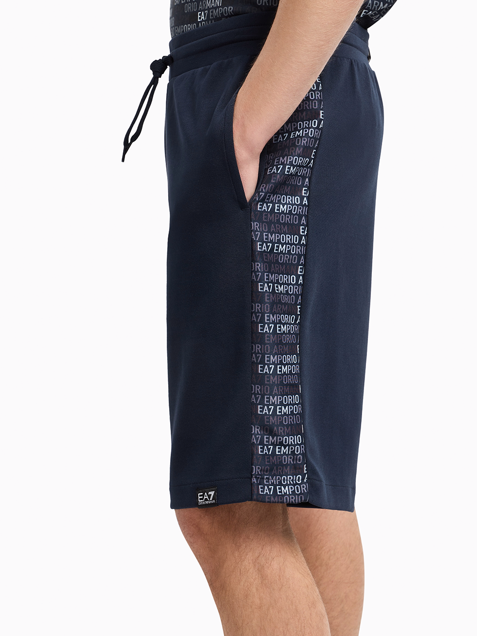 EA7 Logo Series Cotton-Blend Bermuda Shorts