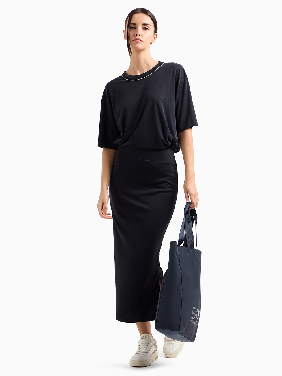 EA7 Precious Stretch Modal-Blend Women's Long Skirt