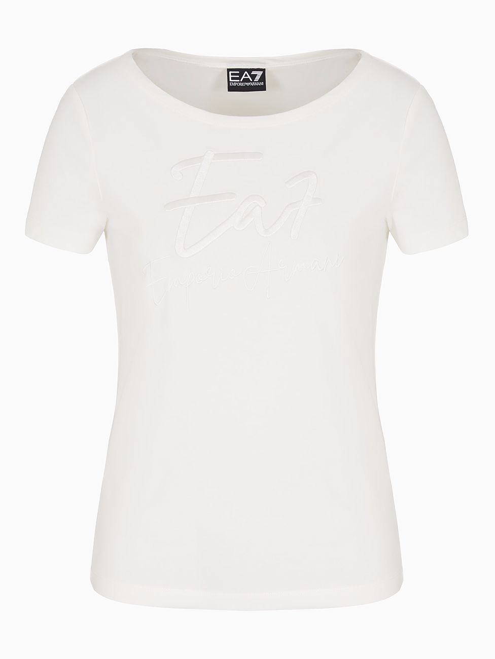 EA7 Logo Series Stretch-Cotton Boat-Neck T-Shirt