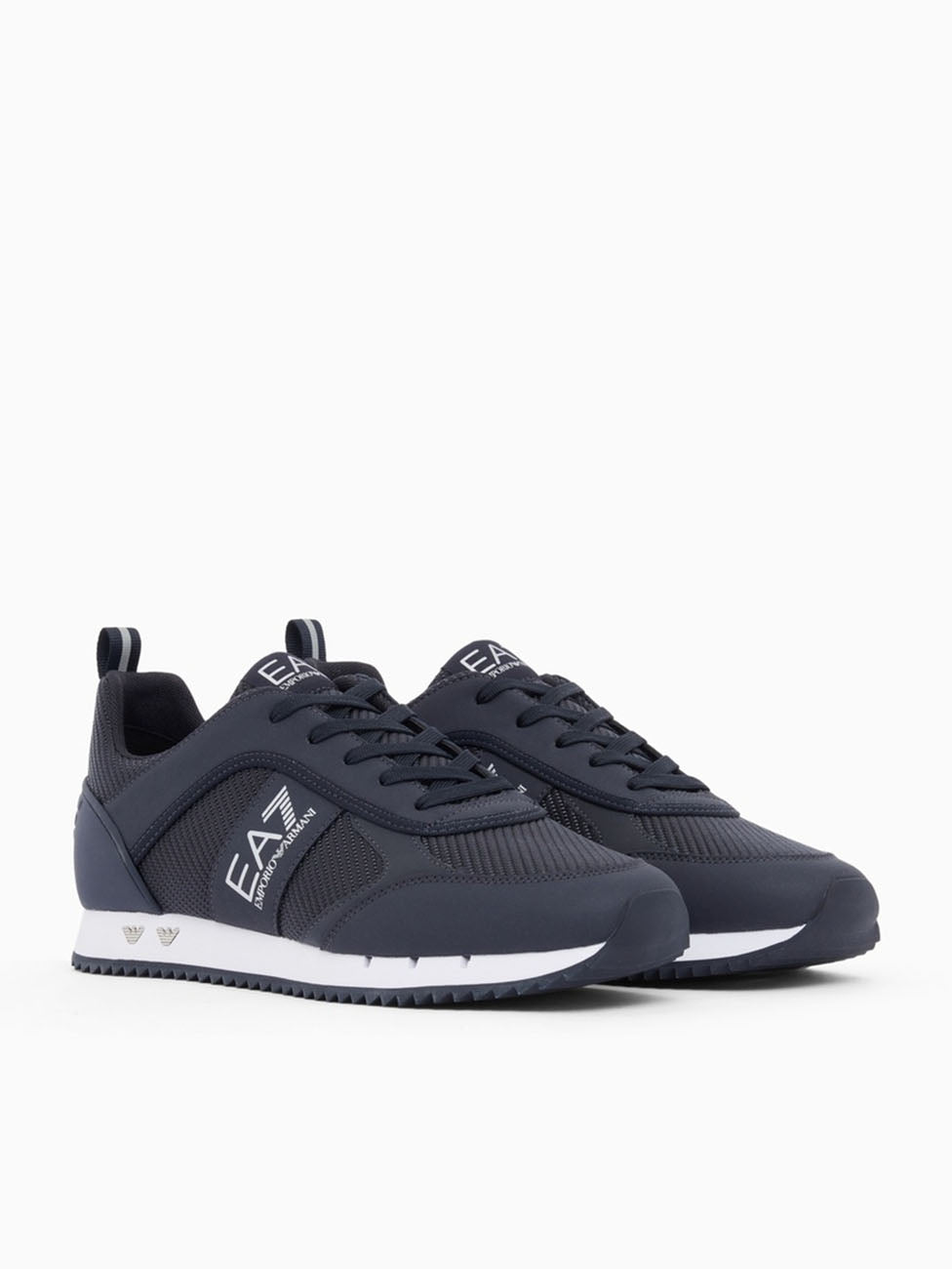 EA7 Dark Navy & White Carbon Mesh Sneakers