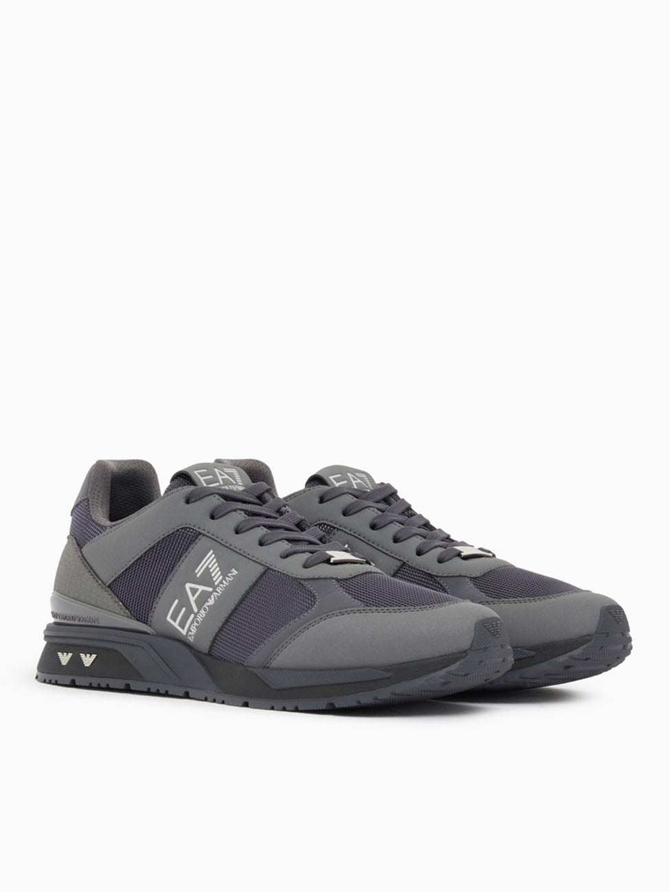 EA7 Asphalt, Silver & Black Evo Mesh Sneakers
