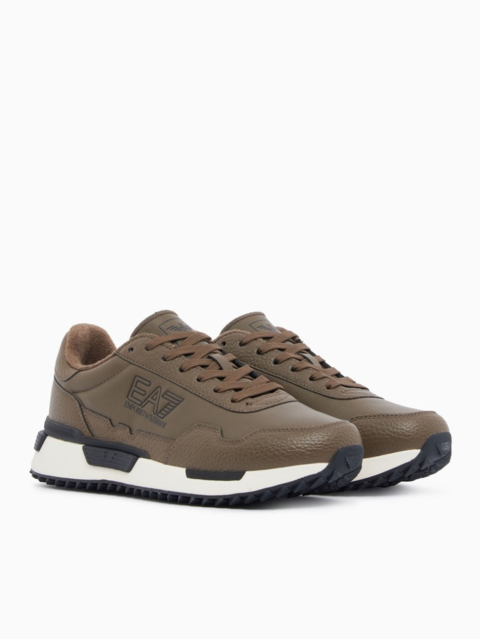EA7 Teak & White Vintage Running Sneakers