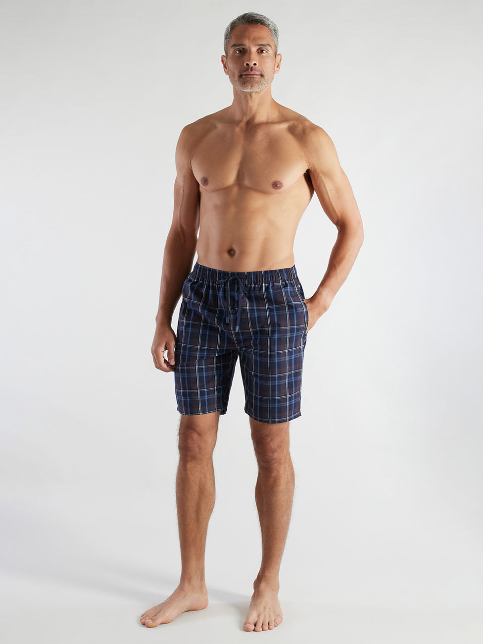 Bugatti Navy Check Lounge Bermuda Shorts