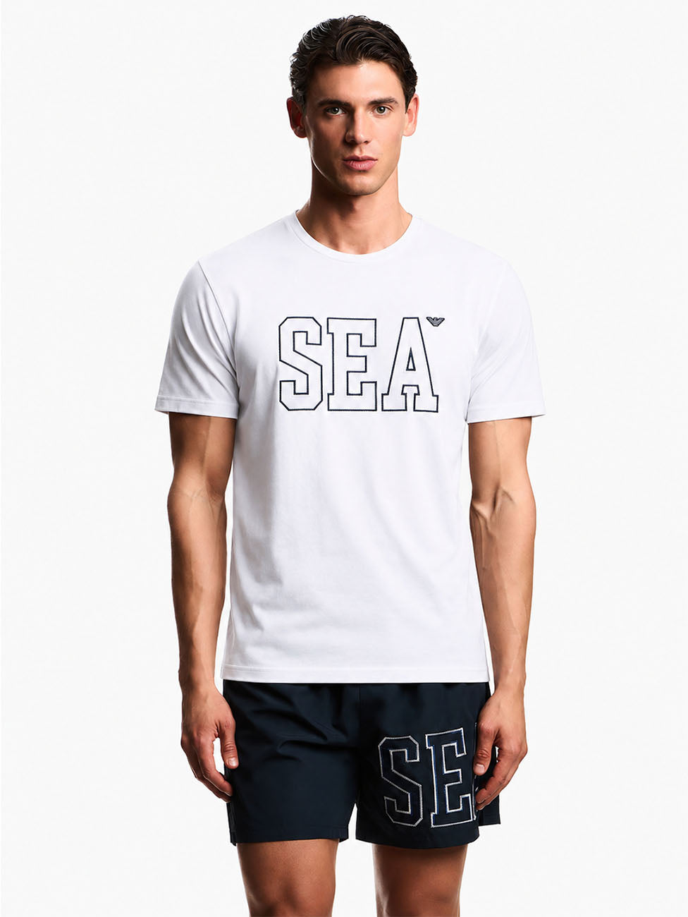 Emporio Armani Sea Embroidery T-shirt