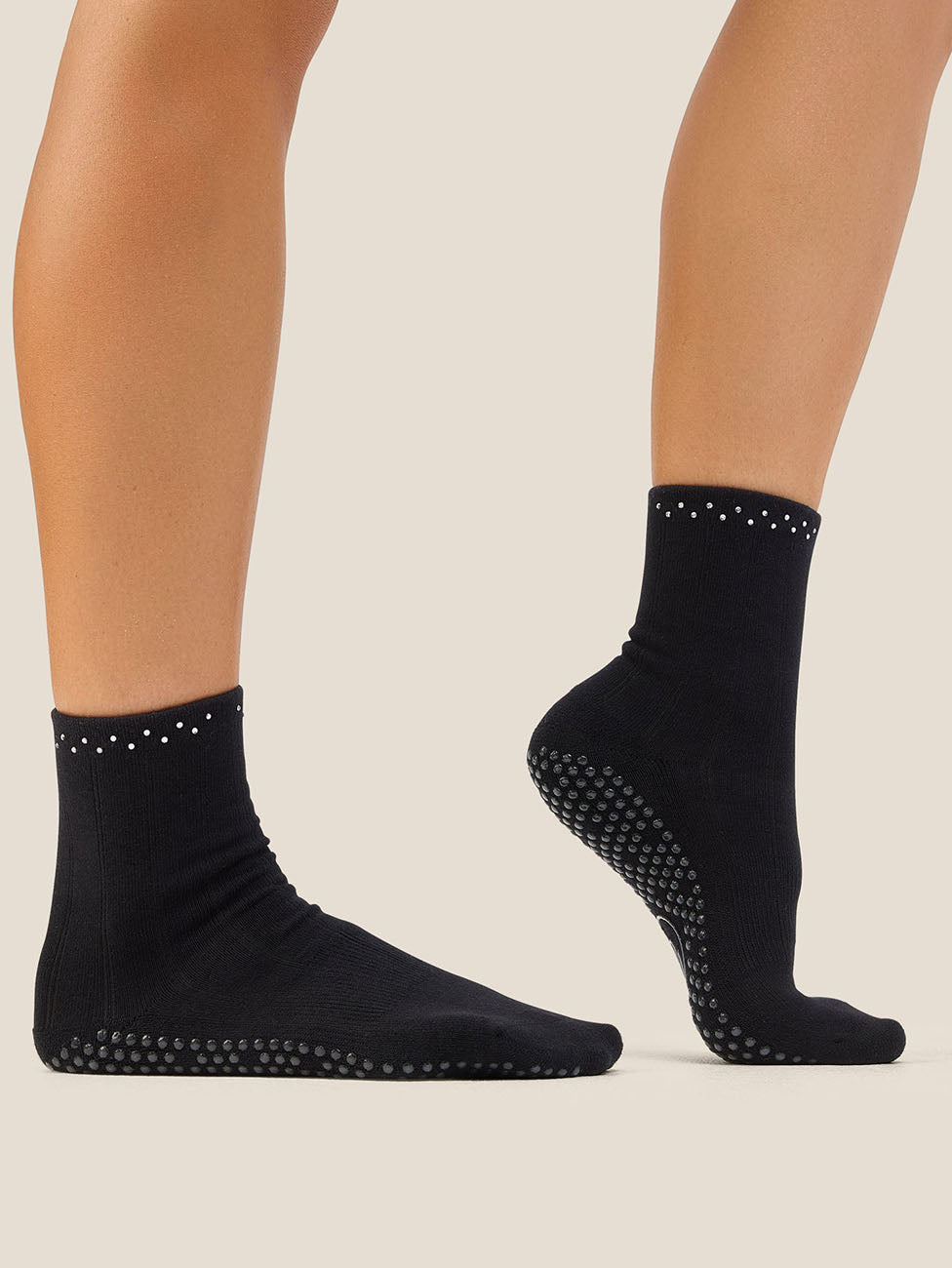 MoveActive Black Crew Grip Socks