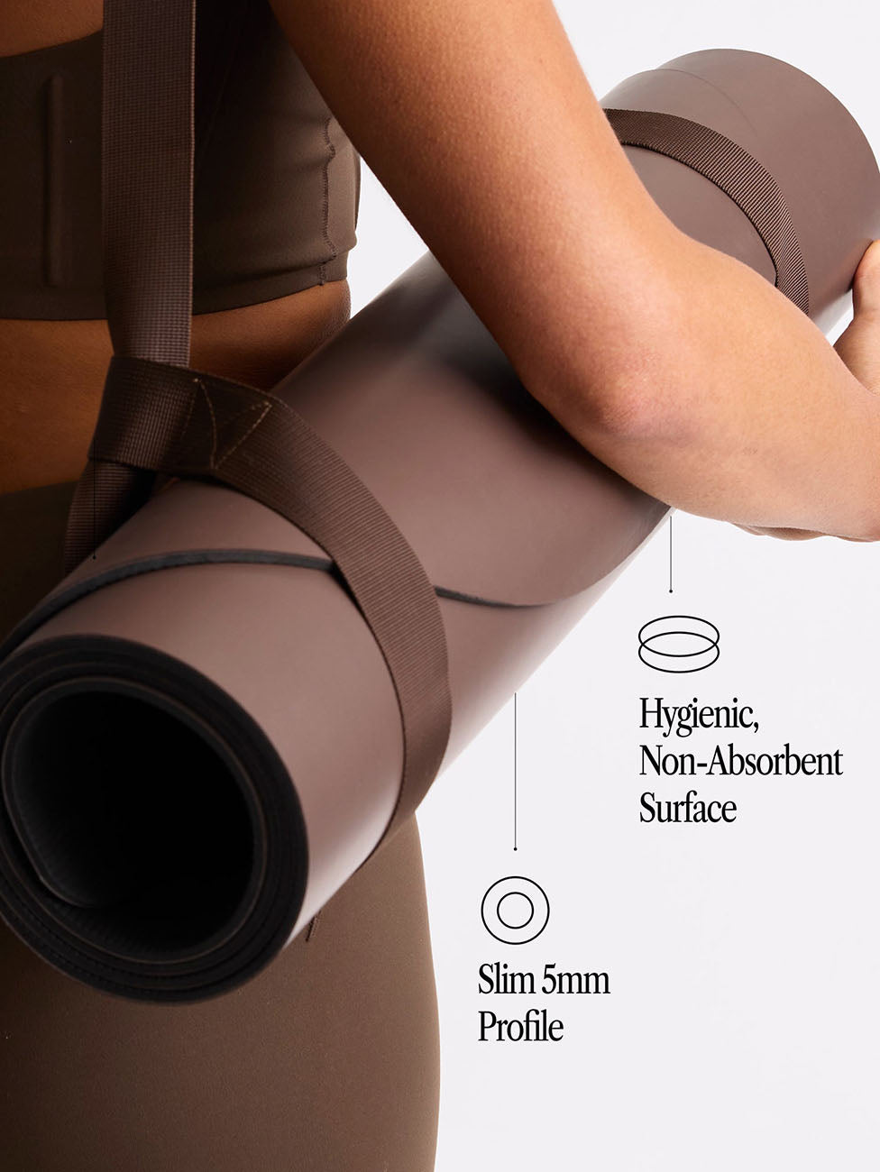 MoveActive Black Lightweight Vegan Leather Curved Studio Mat