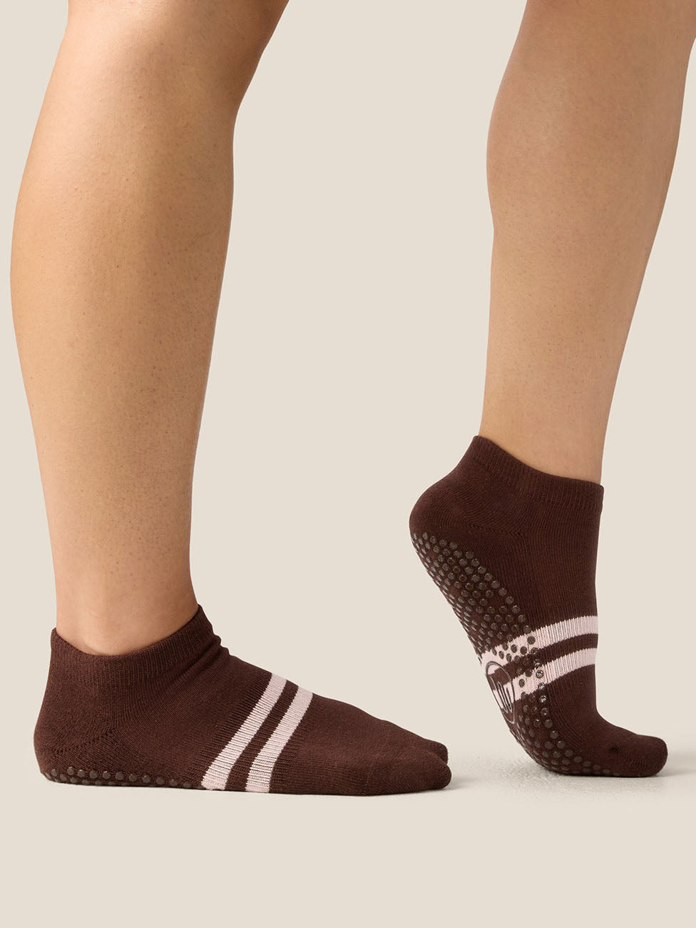 MoveActive Stripe Espresso Low Rise Grip Socks