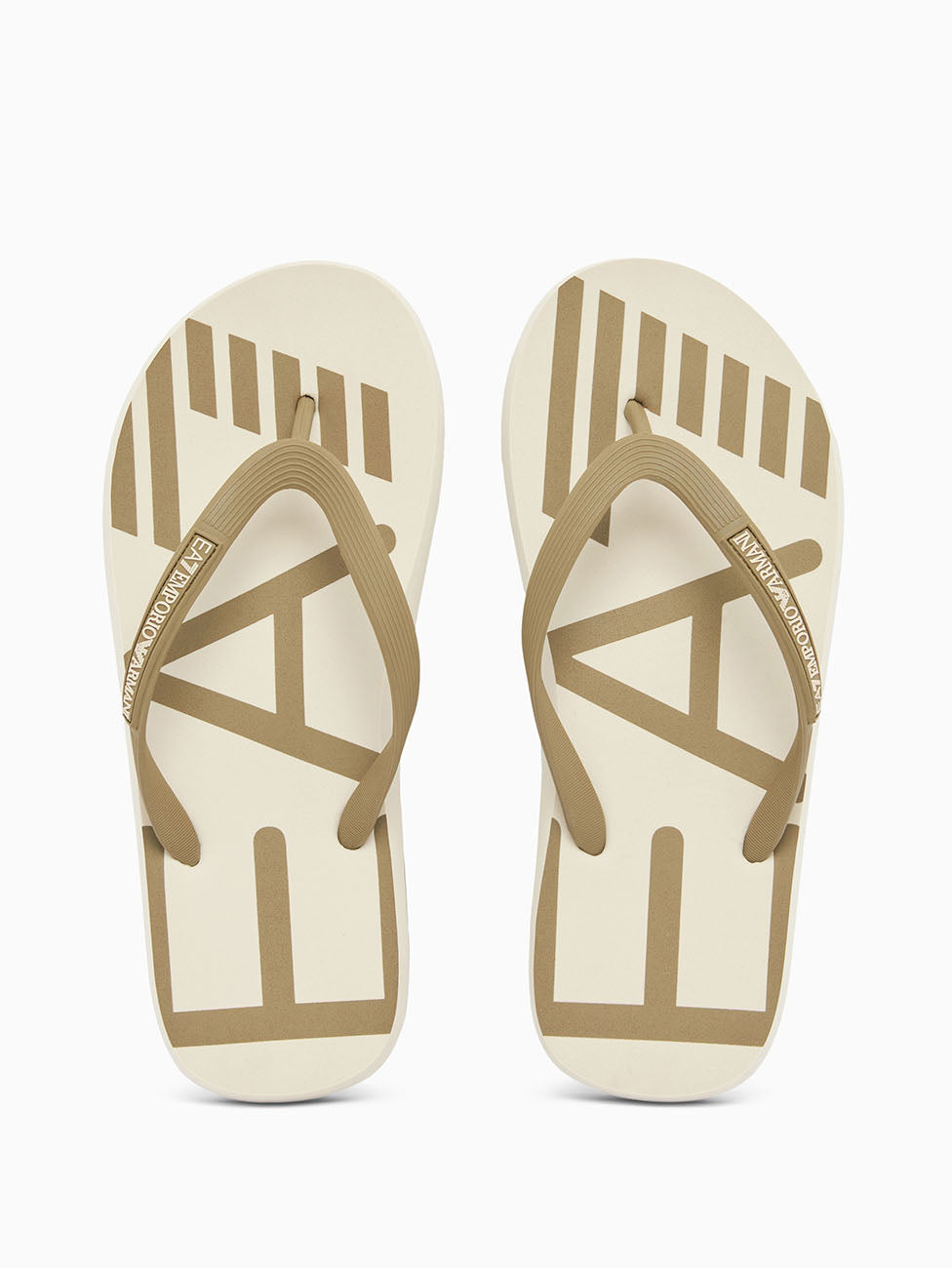 EA7 Martini Olive Oversize Logo Flip Flops