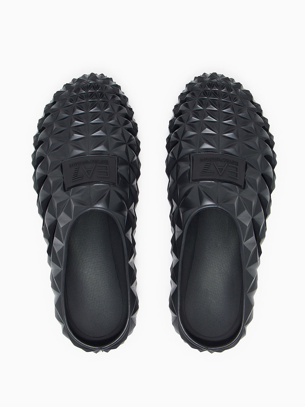 EA7 Black Three-Dimensional Geometric Motif Slippers