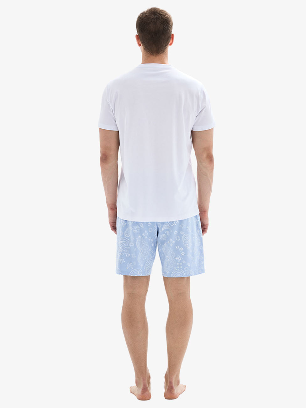 Blackspade Optic White & Blue Men's Short Pyjama