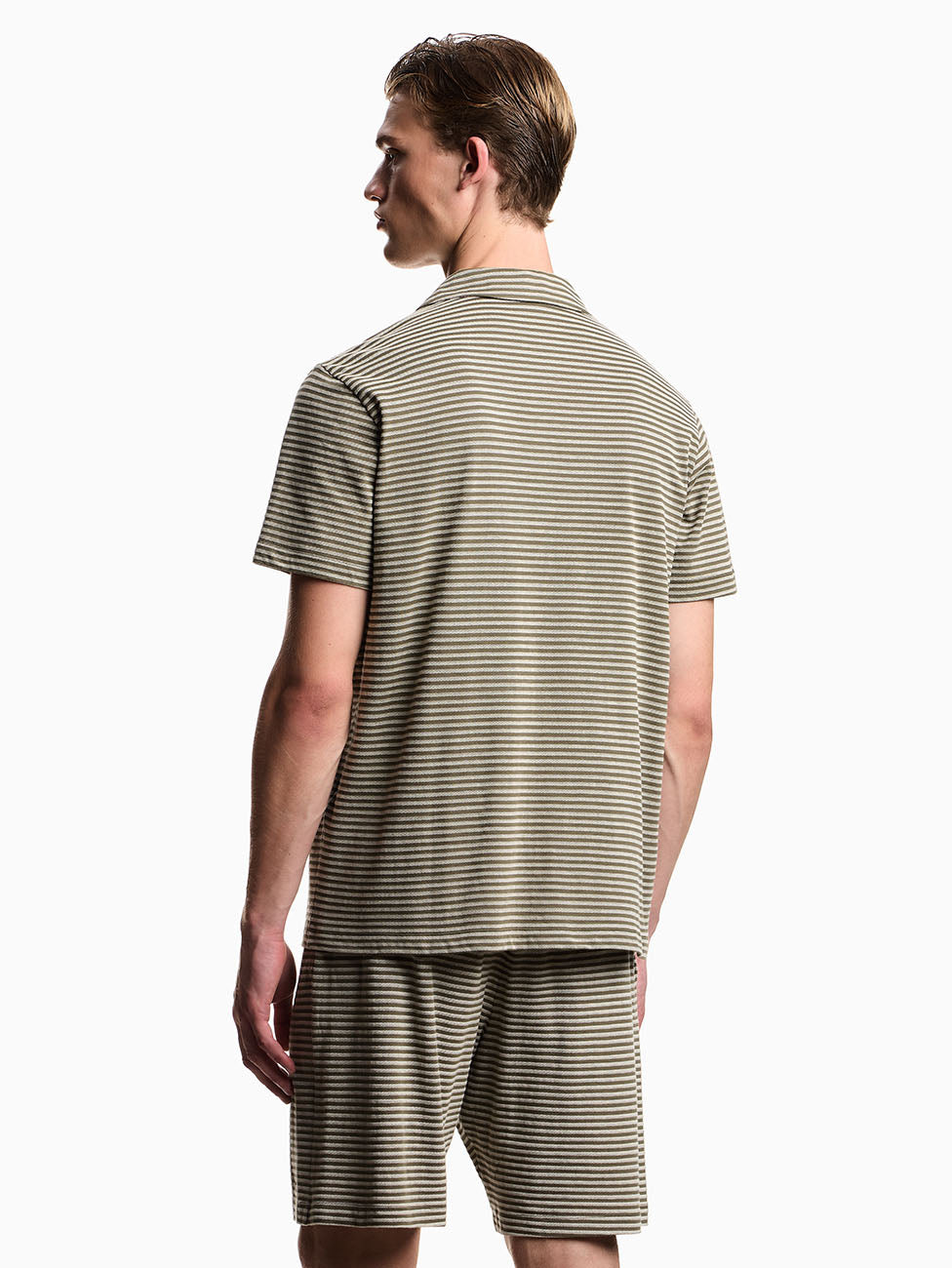 Emporio Armani Striped Knit Polo T-Shirt