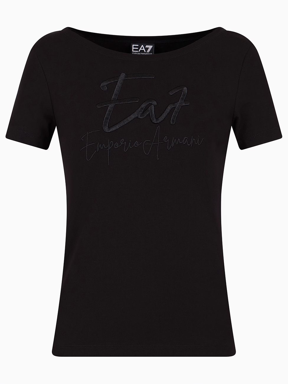 EA7 Logo Series Stretch-Cotton Boat-Neck T-Shirt
