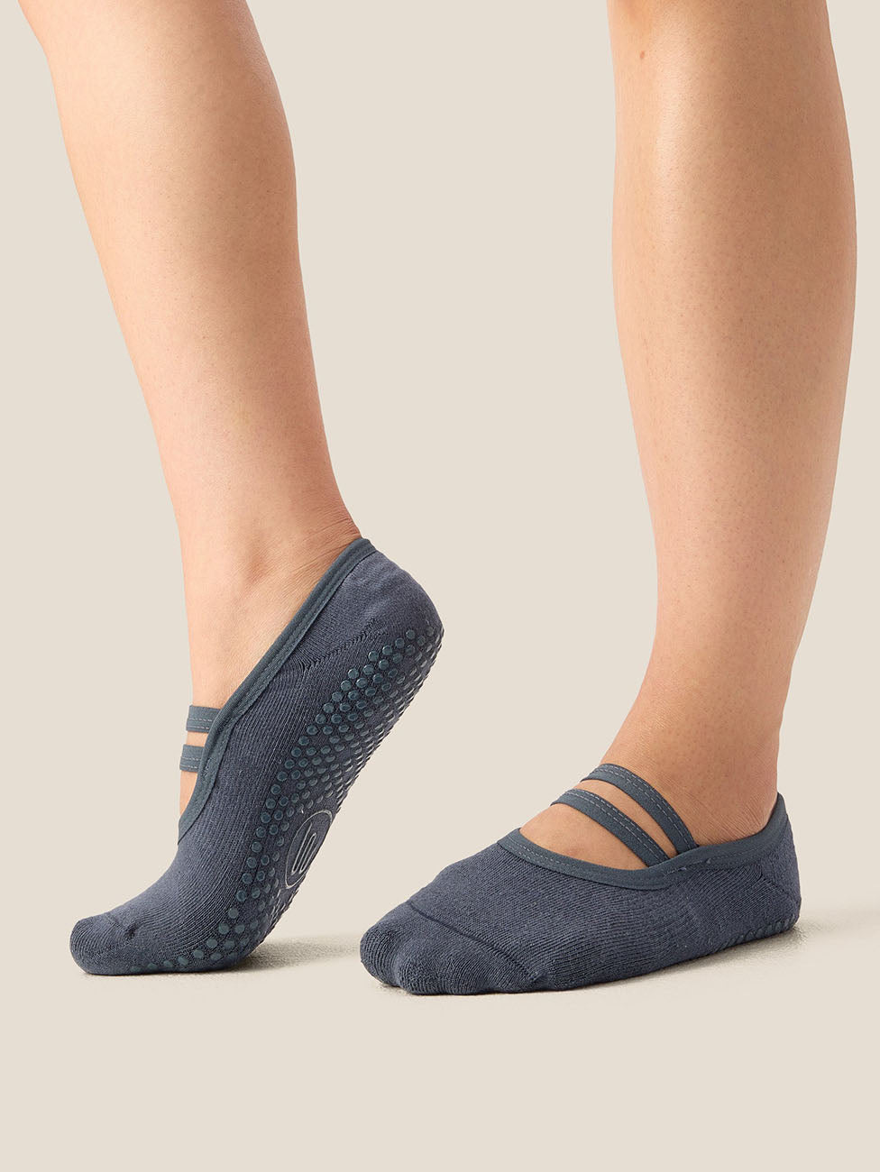 MoveActive French Navy Ballet Grip Socks
