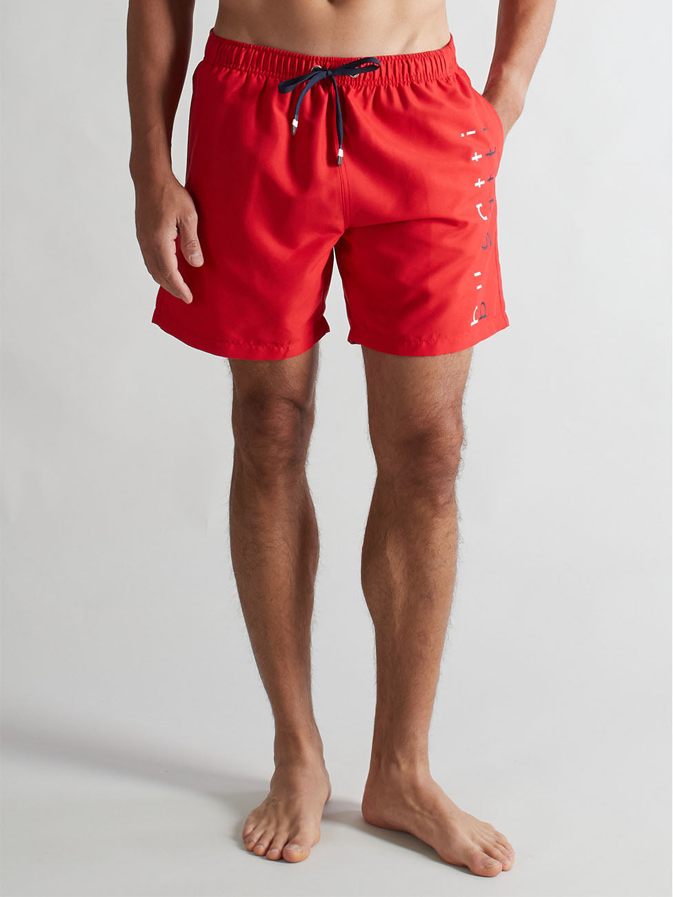 Bugatti Red Logo Print Beach Shorts