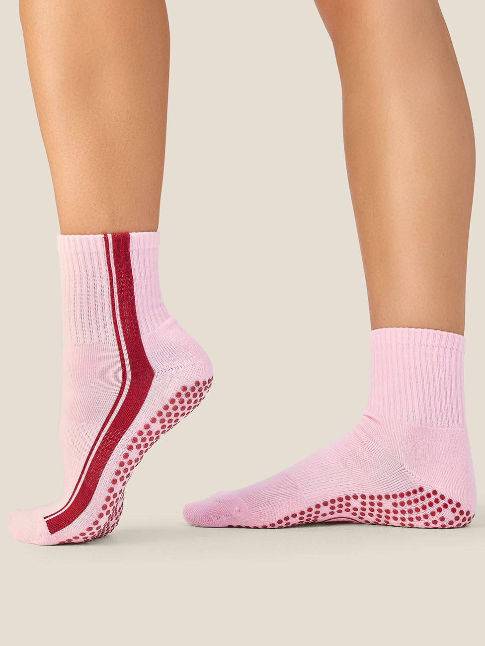 MoveActive Racer Pink Crew Grip Socks