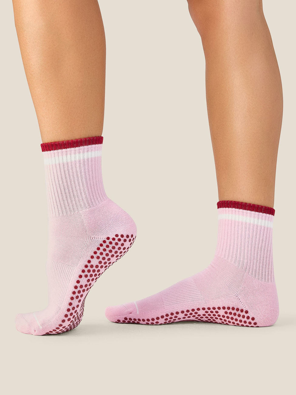 MoveActive Track Pink Crew Grip Socks