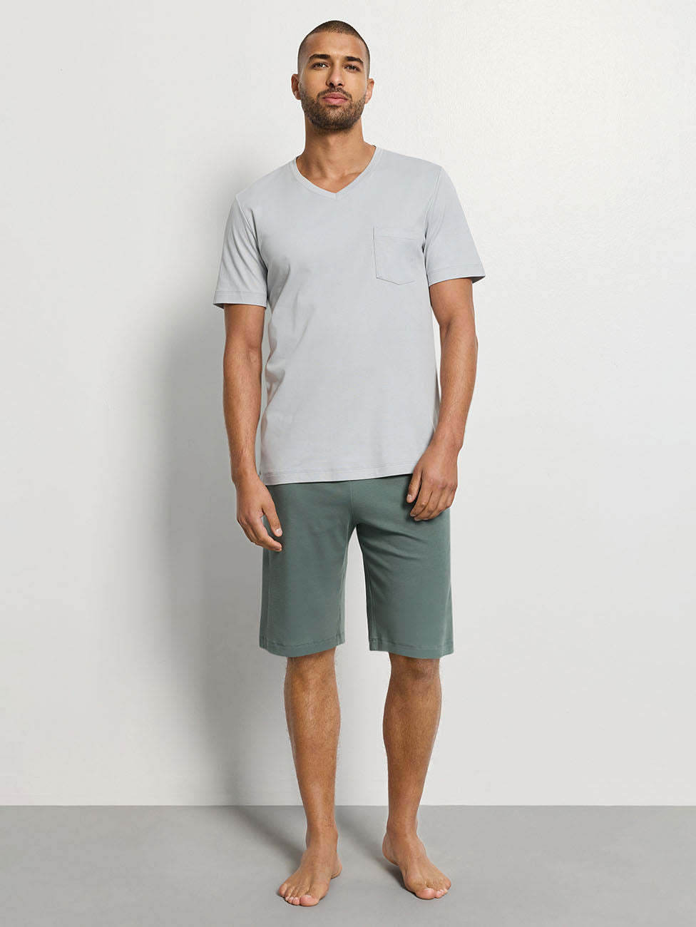 Hanro Night & Day Studio Green Short Pyjama