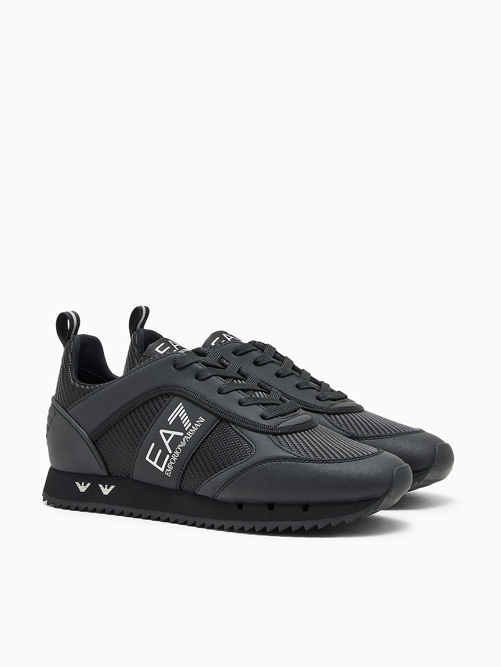 EA7 Triple Black & Silver Carbon Mesh Unisex Sneakers