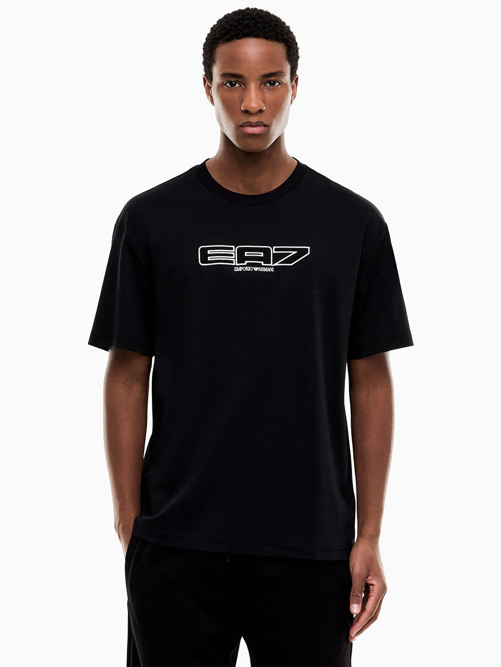 EA7 Logo Series Oversized Cotton-Jersey T-Shirt