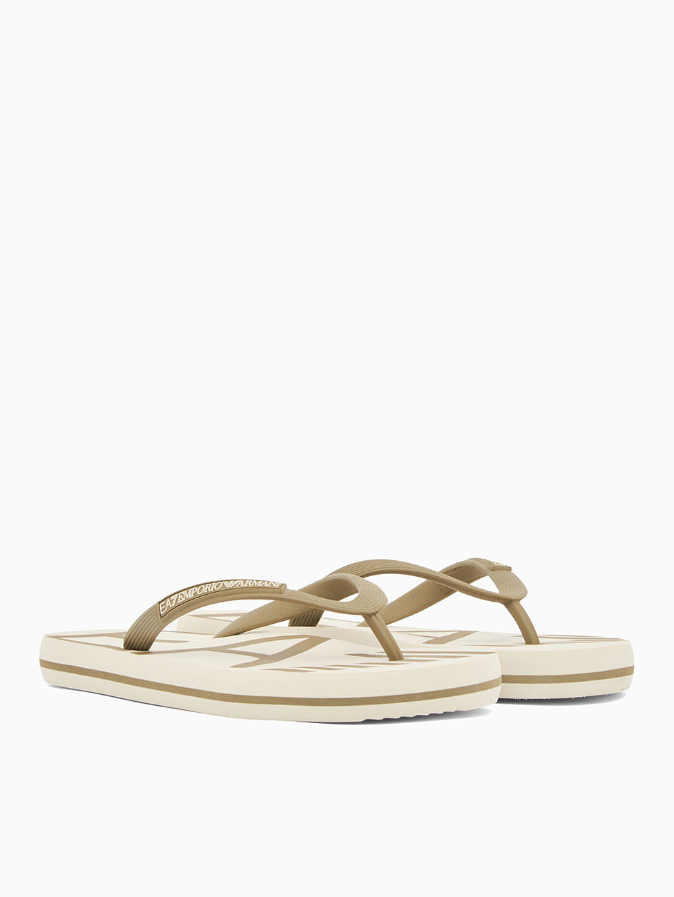 EA7 Martini Olive Oversize Logo Flip Flops