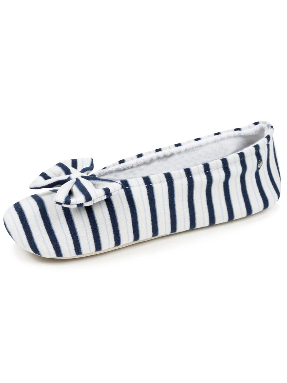 Isotoner Blue Striped Ballerina Slippers