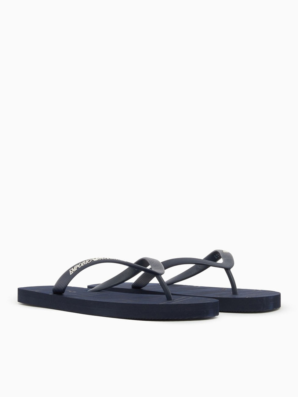 Emporio Armani Blue & White Rubber Flip Flops