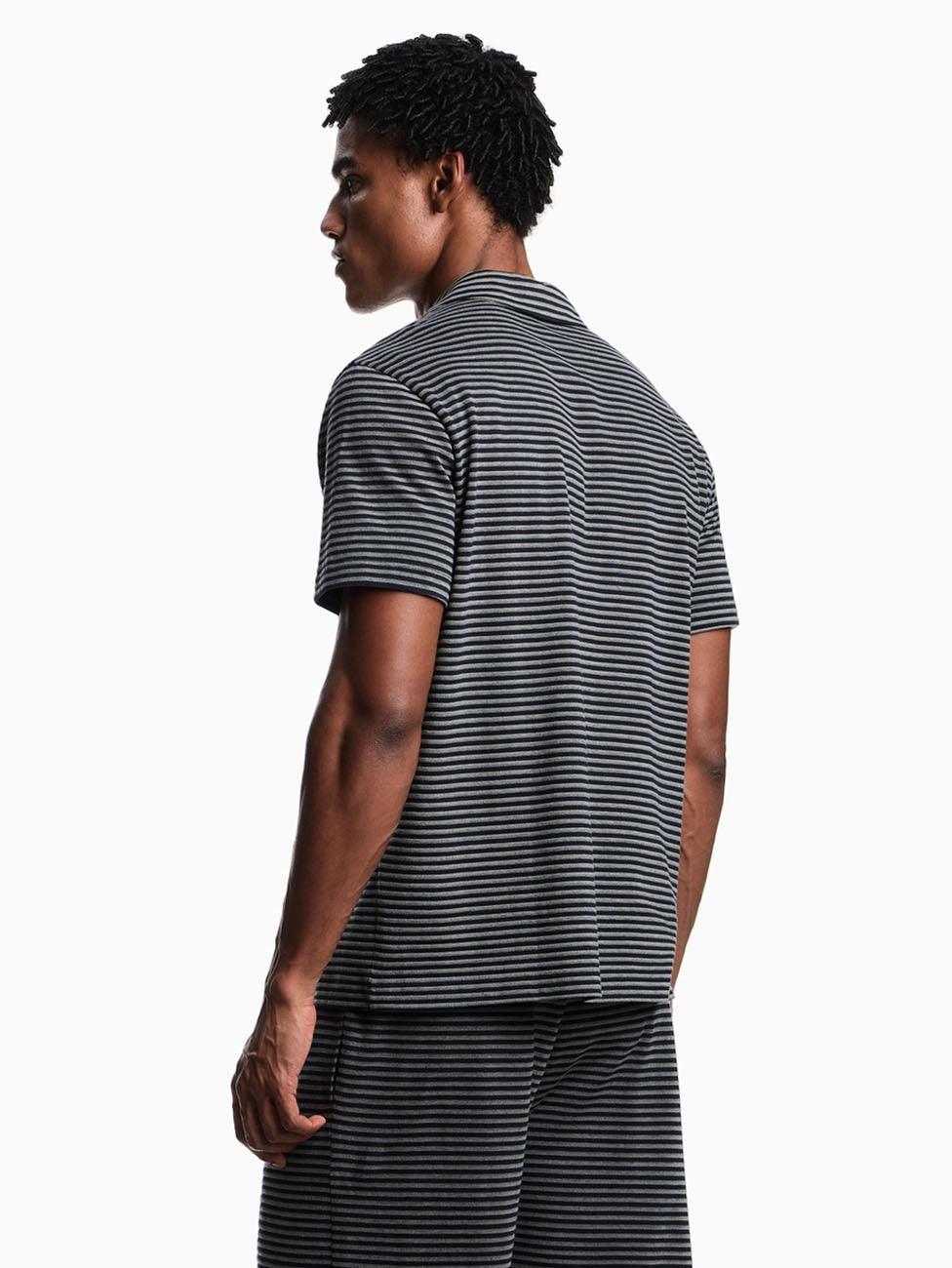 Emporio Armani Striped Knit Polo T-Shirt