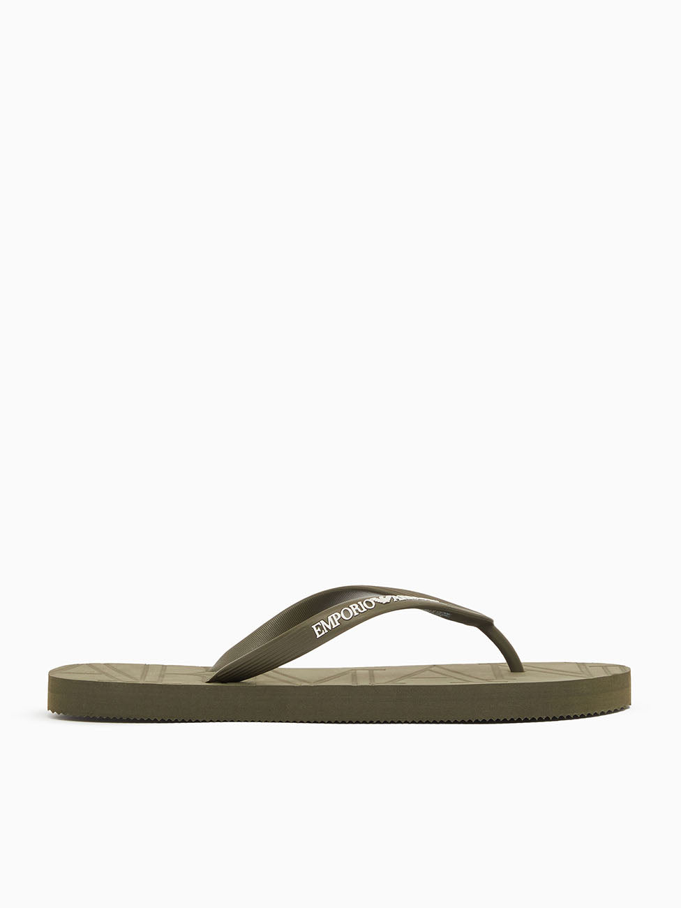 Emporio Armani Olive Green Rubber Flip Flops