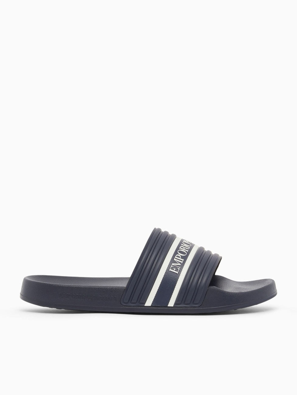 Emporio Armani Blue & White Logo Tape Slippers