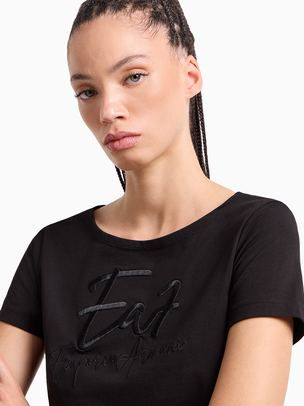 EA7 Logo Series Stretch-Cotton Boat-Neck T-Shirt