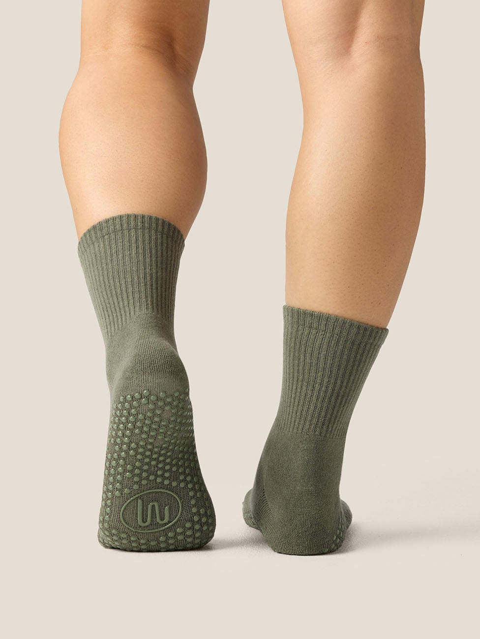 MoveActive Khaki Crew Grip Socks