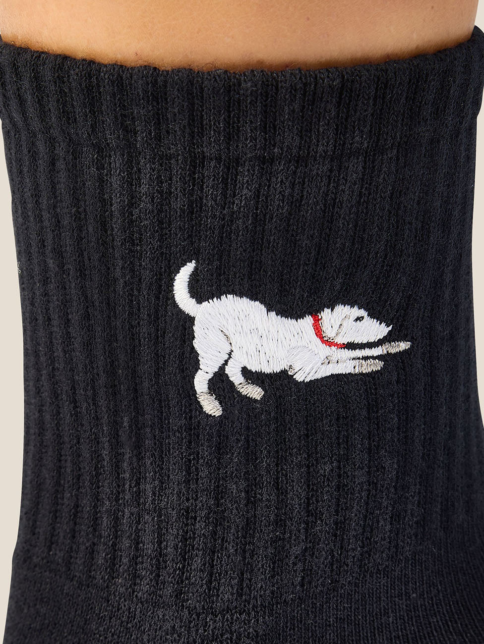 MoveActive Labrador Black Crew Grip Socks