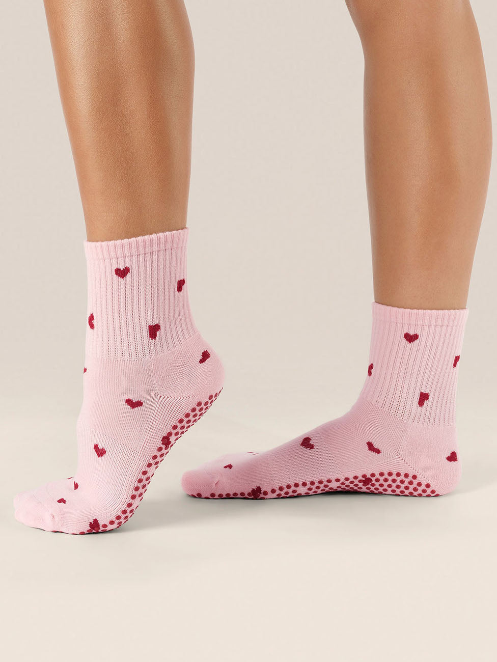 MoveActive Love Me Pink Crew Grip Socks