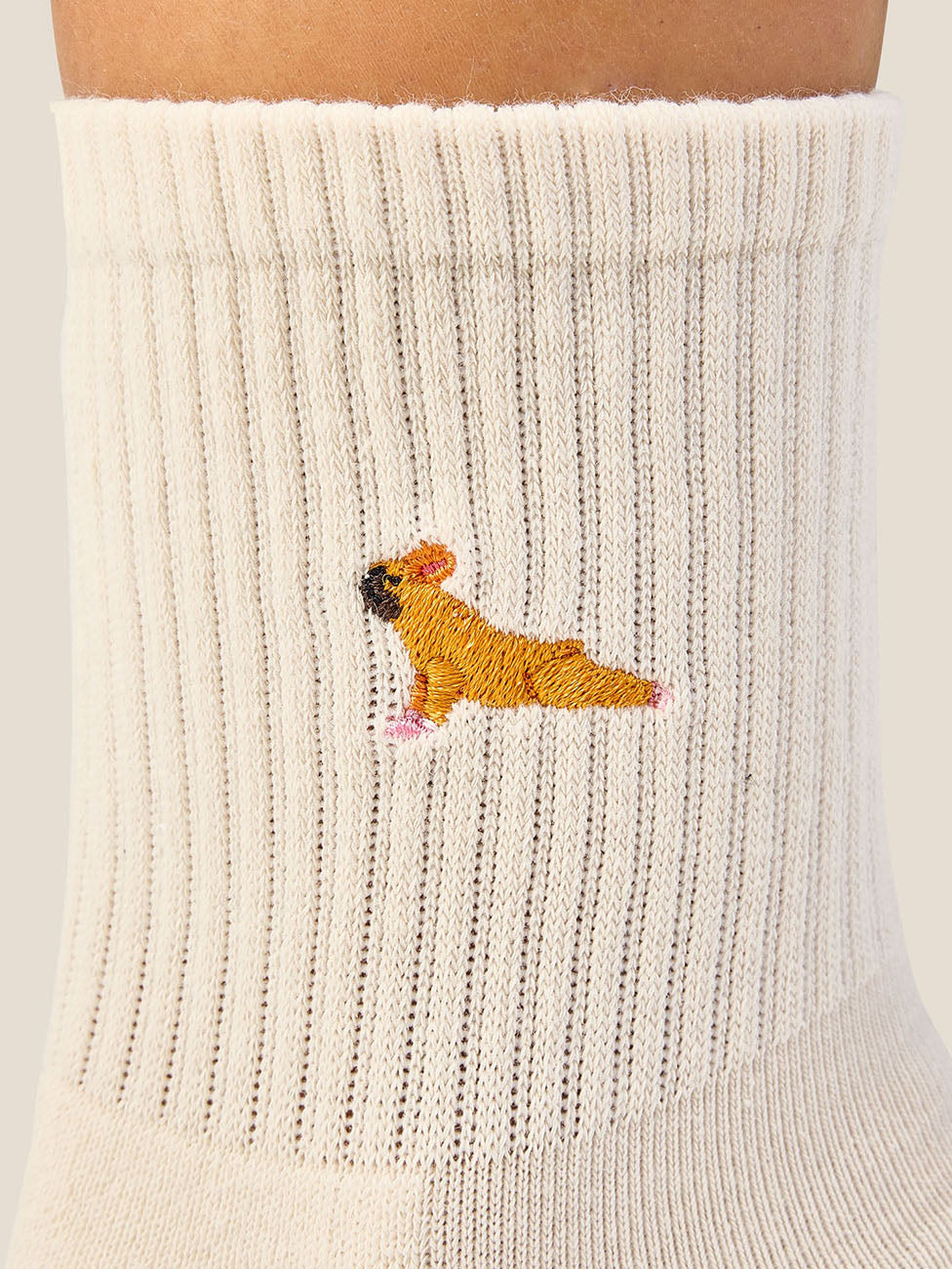 MoveActive Pug Oat Crew Grip Socks