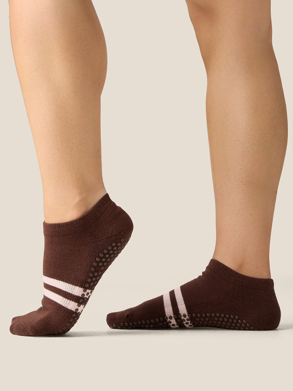 MoveActive Stripe Espresso Low Rise Grip Socks