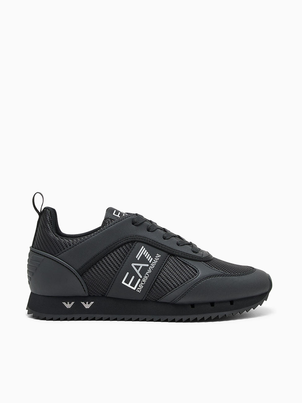 EA7 Triple Black & Silver Carbon Mesh Unisex Sneakers