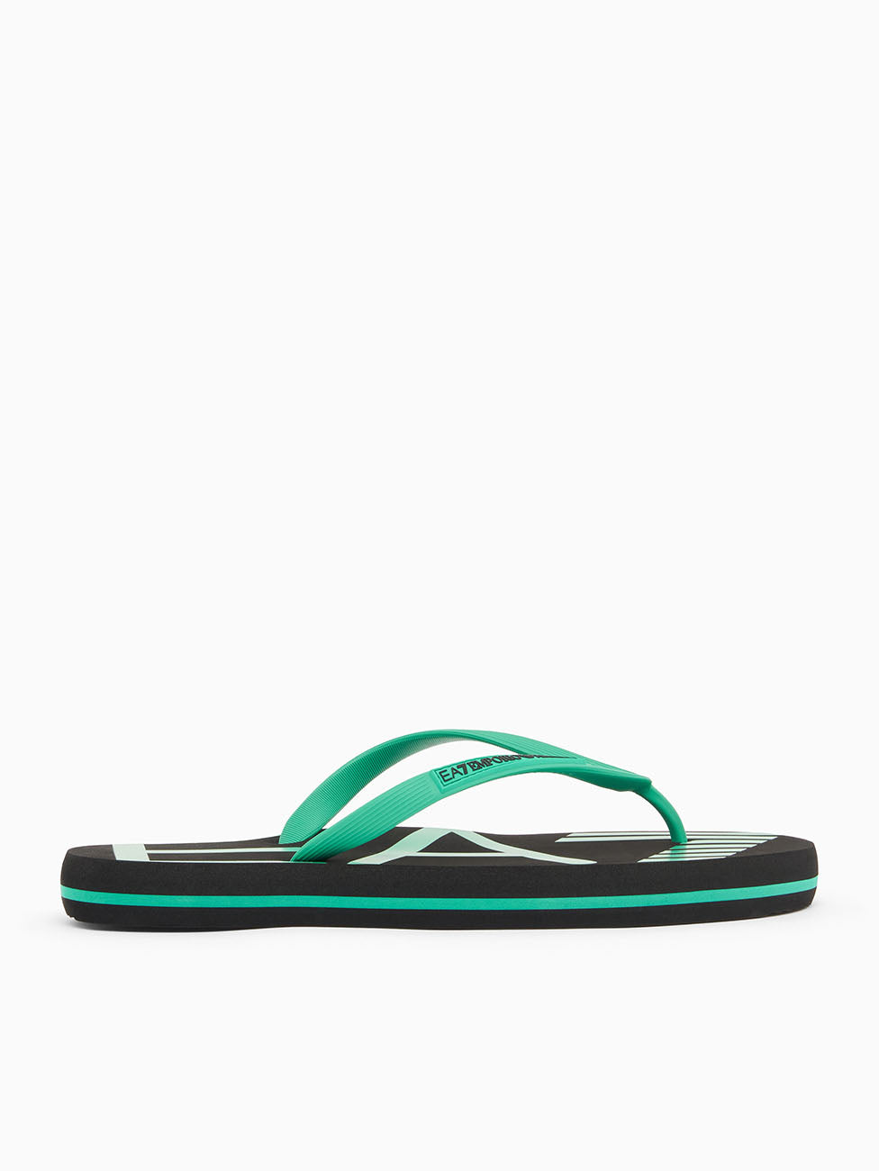 EA7 Holly Green Oversize Logo Flip Flops